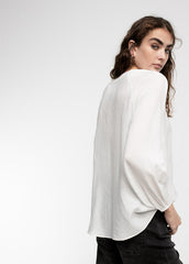 Blusa Occhiellata Con Maniche Abullanda - Lola Casademunt Autunno/Inverno 2024/25 - LF2415017