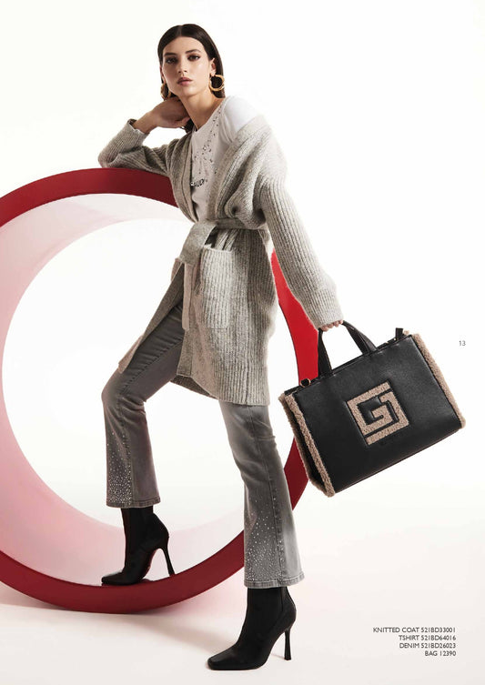 Cappotto da donna in filato lurex con cintura - art. 521BD33001 - Gaudi Autunno Inverno 2025/26 Donna