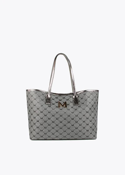 Shopper Jaquard Monogram In Tessuto Grigio - Lola Casademunt Autunno/Inverno 2024/25 - MF2404006