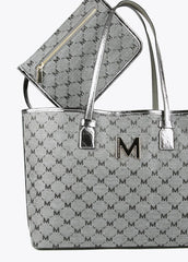 Shopper Jaquard Monogram In Tessuto Grigio - Lola Casademunt Autunno/Inverno 2024/25 - MF2404006