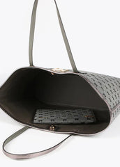 Shopper Jaquard Monogram In Tessuto Grigio - Lola Casademunt Autunno/Inverno 2024/25 - MF2404006