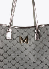 Shopper Jaquard Monogram In Tessuto Grigio - Lola Casademunt Autunno/Inverno 2024/25 - MF2404006