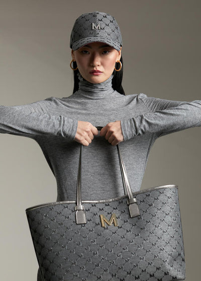 Shopper Jaquard Monogram In Tessuto Grigio - Lola Casademunt Autunno/Inverno 2024/25 - MF2404006