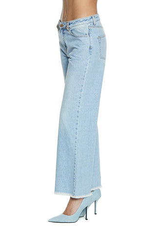 Panta Elle_22 Vita Media 5Ts C/F.Do Sfrangiato Straight Fit Denim Blu art. RDP2407033038 Donna Relish Primavera Estate 2024 - Denny Store Italia