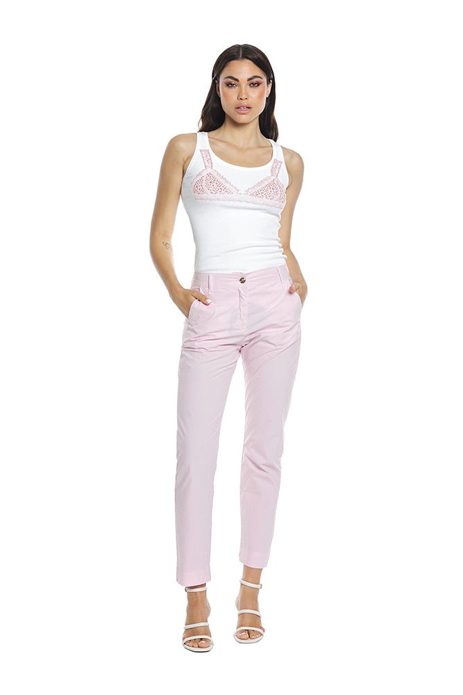 Panta Nozomi Chinos Slim Popeline art. RDP2407016079 Donna Relish Primavera Estate 2024 - Denny Store Italia