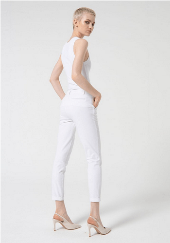Pantalone CHINOS WHITE - Fracomina Primavera Estate SS 2024 - Fp24Sv4001w42001 - Denny Store Italia
