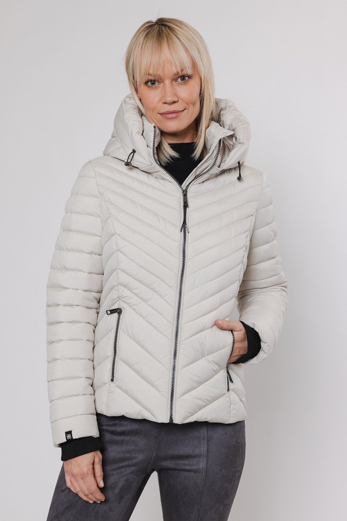 Piumino ERIN PADDED JACKET WITH DETACHABLE HOOD Rino & Pelle Autunno Inverno 2024/25 Birch - Denny Store