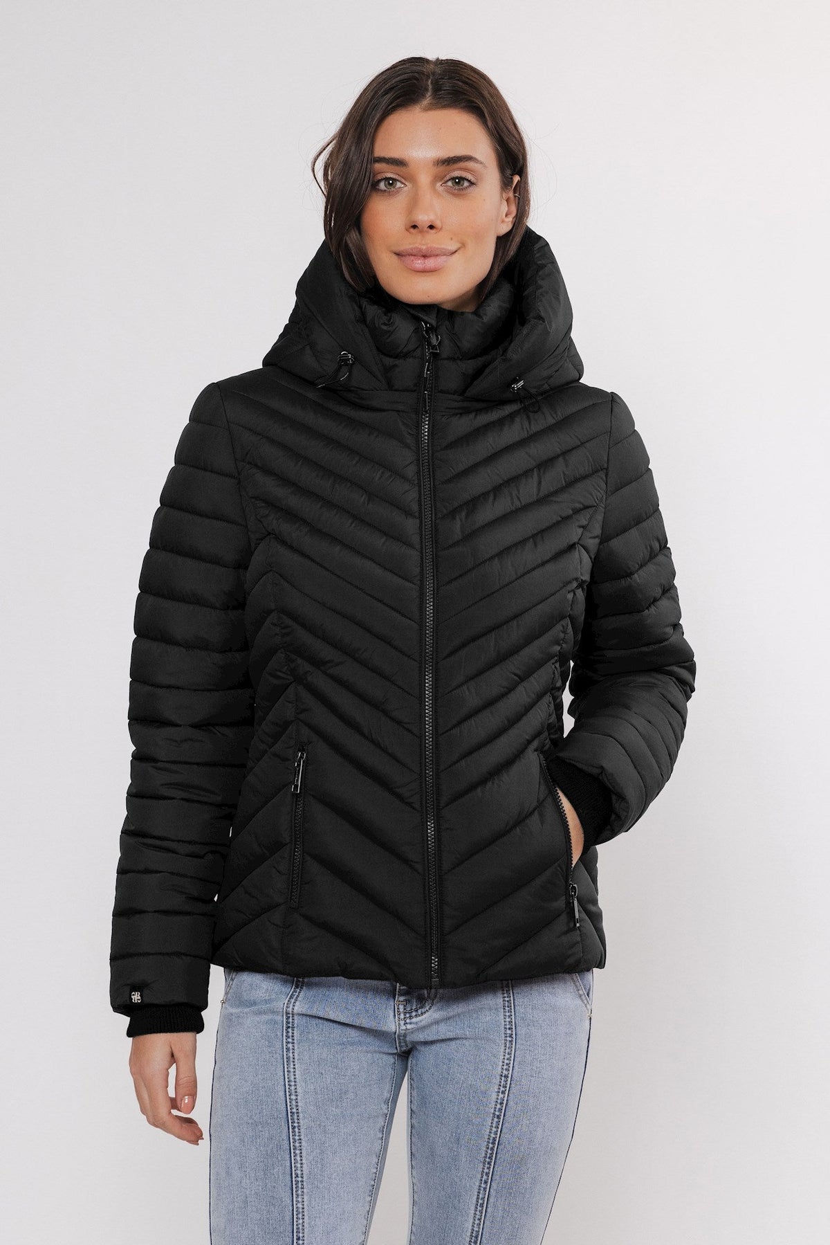 Piumino ERIN PADDED JACKET WITH DETACHABLE HOOD Rino & Pelle Autunno Inverno 2024/25 Black - Denny Store