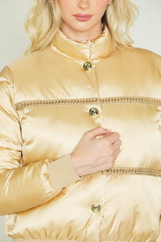 Piumino SHINOBU manica lunga bomber con bottone più ins.ecopelle più catene più bordi cost.raso Donna Relish Autunno Inverno 2023/24 RDA2305010019 - Denny Store Italia