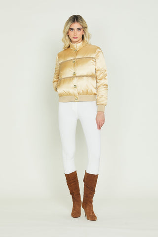 Piumino SHINOBU manica lunga bomber con bottone più ins.ecopelle più catene più bordi cost.raso Donna Relish Autunno Inverno 2023/24 RDA2305010019 - Denny Store Italia