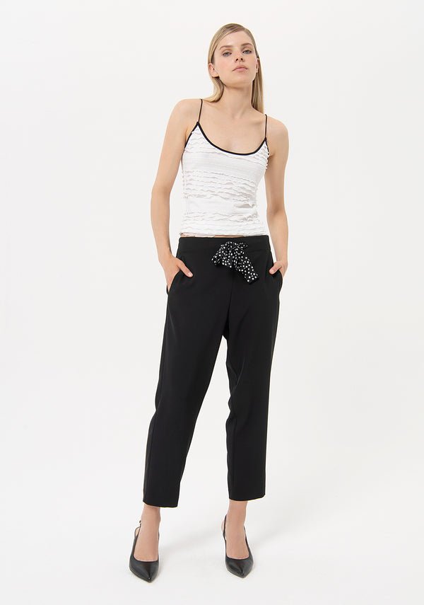 REGULAR PANT BLACK - Fracomina Primavera Estate SS 2024 - FR24SV2003W436R8 - Denny Store Italia