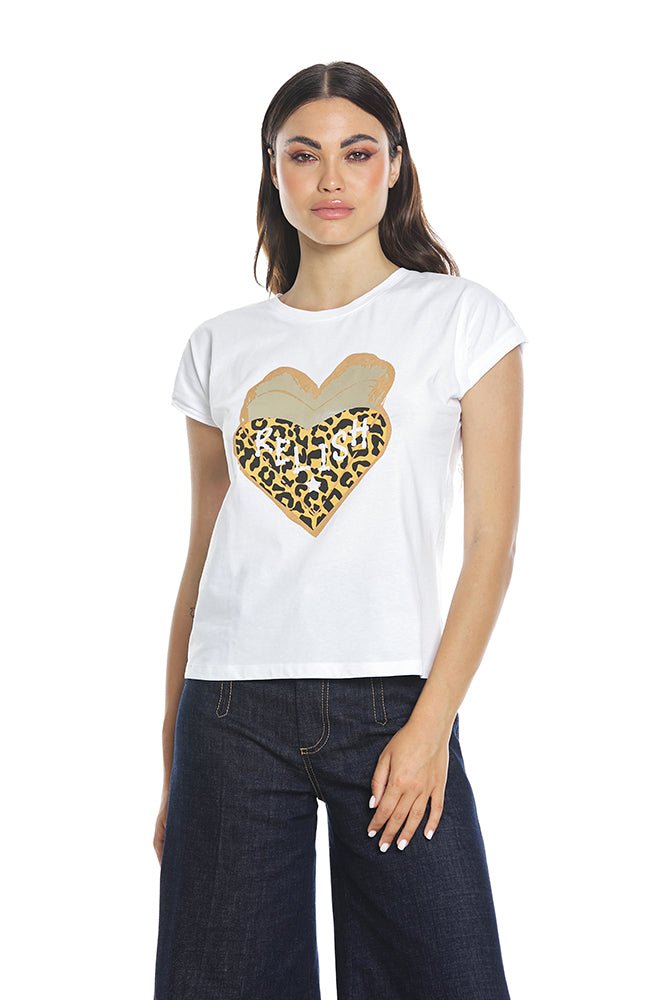 T-Shirt Apust M/M C/Stampa Cuore art. RDP2401033031 Donna Relish Primavera Estate 2024 - Denny Store Italia