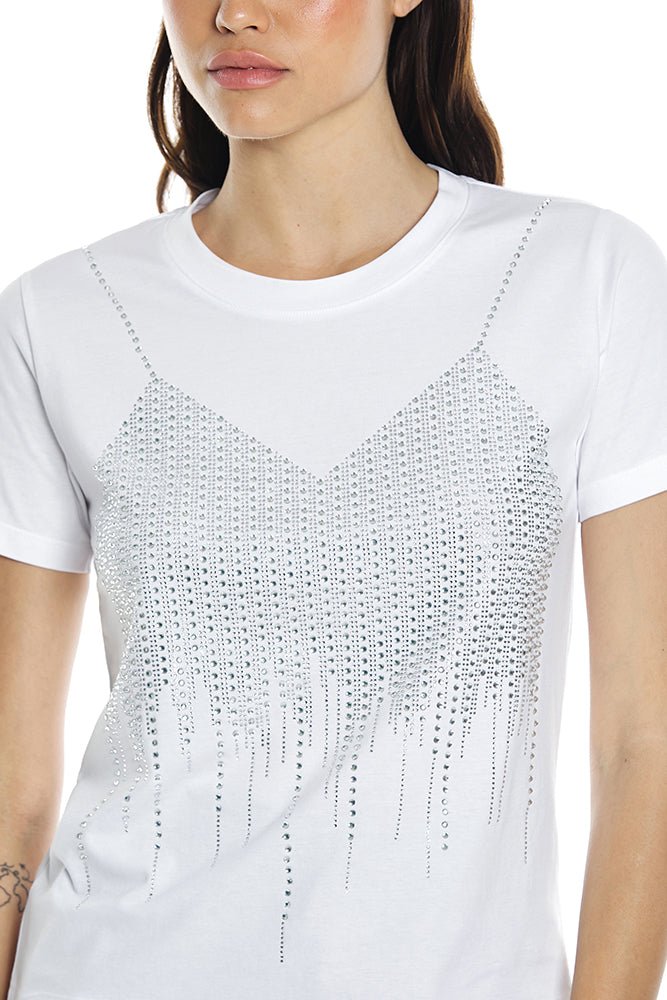 T-Shirt Aras M/M C/Strass Effetto Top art. RDP2401033016 Donna Relish Primavera Estate 2024 - Denny Store Italia