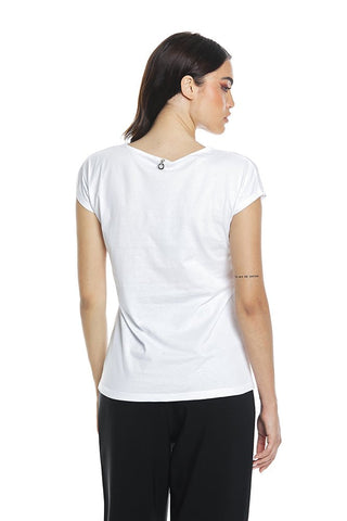 T-Shirt Cetusin M/M Scollo V C/Laccio Strass art. RDP2401033020 Donna Relish Primavera Estate 2024 - Denny Store Italia