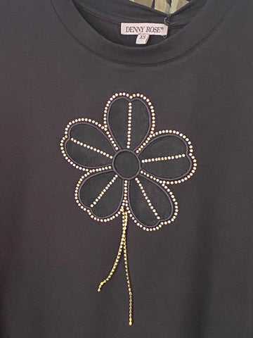 T-Shirt Con Strass art. 321DD64011 Donna Denny Rose Fashion Autunno Inverno 2023/24 - Denny Store Italia