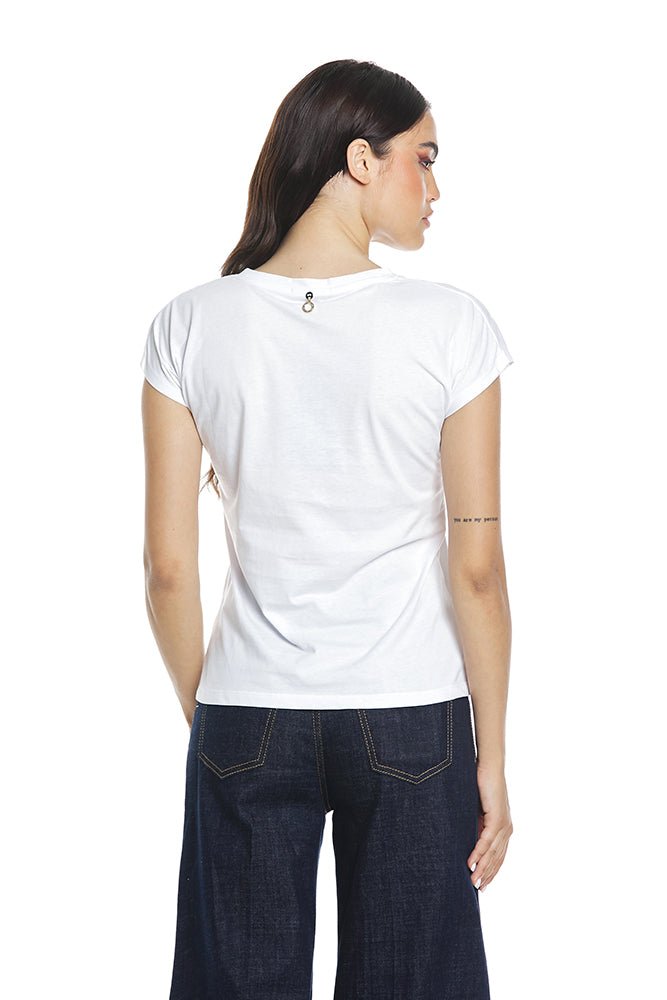 T-Shirt Hera M/M C/Stampa A Rilievo+Collana art. RDP2401033014 Donna Relish Primavera Estate 2024 - Denny Store Italia