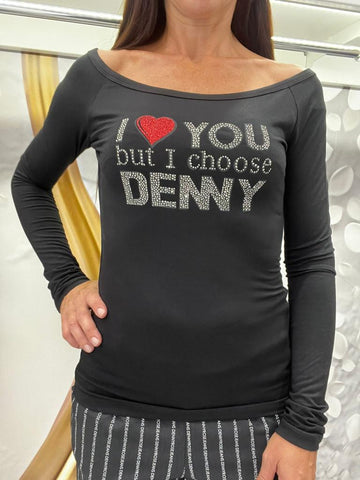 T-Shirt Ricamo Paillettes art. 321DD64013 Donna Denny Rose Fashion Autunno Inverno 2023/24 - Denny Store Italia