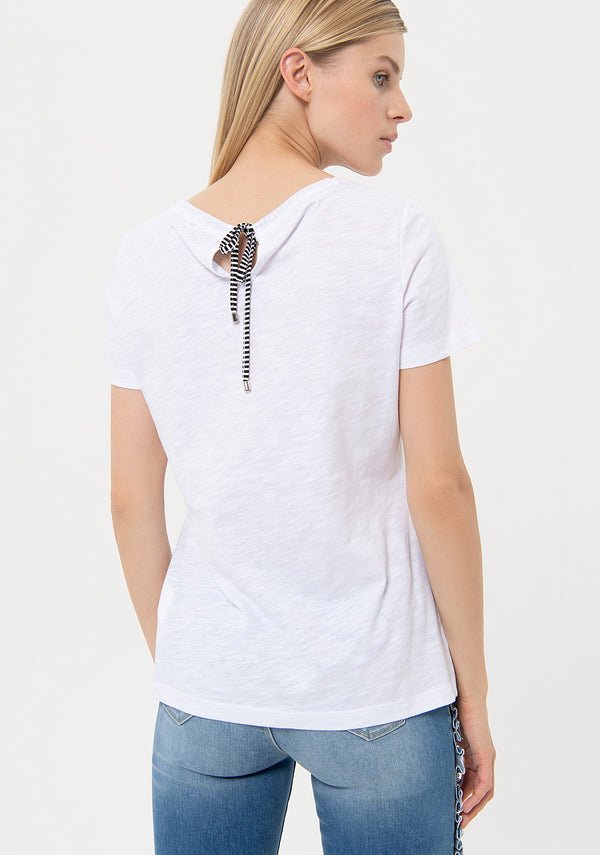 T-SHIRT WHITE - Fracomina Primavera Estate SS 2024 - FR24ST3009J469N5 - Denny Store Italia