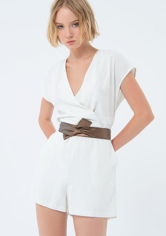 Tuta regular corta con cintura abbinata Fracomina Primavera