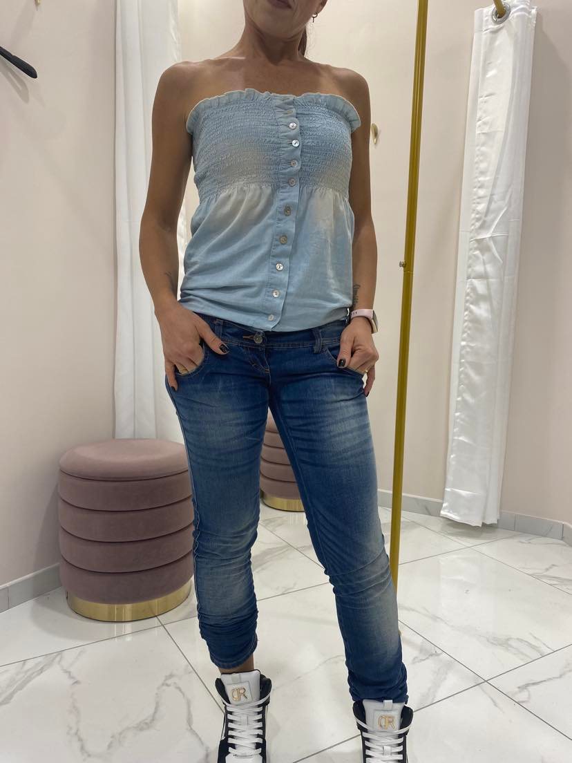 Tuta Salopette ultima xs Donna Denny Rose jeans Outlet offerte - Denny Store Italia